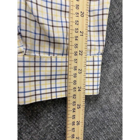 LL Bean Shirt Mens Large Blue Windowpane Plaid Button Wrinkle Resistant Outdoors - Picture 10 of 10